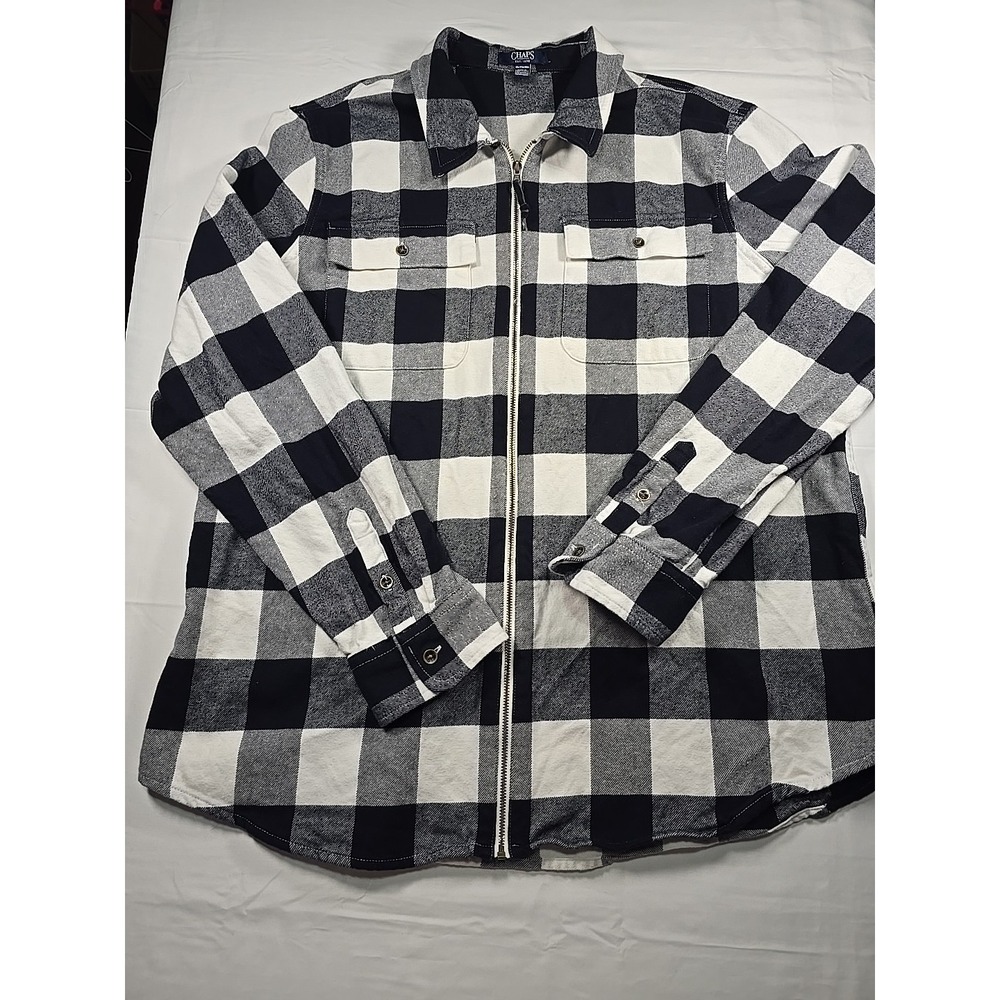 Chaps Flannel Shacket 2XL‎ Plaid Grunge Workwear Heavy Shirt Jacket